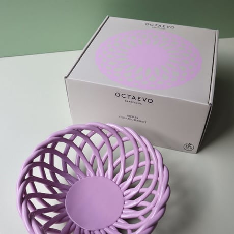 "OCTAEVO" Sicilia Ceramic Basket Large - lilac -