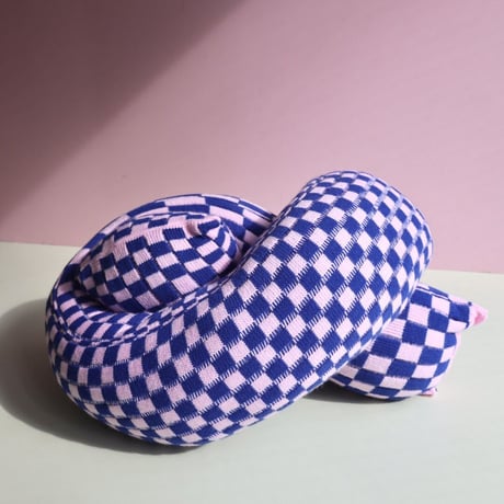 "Zebra Knits" CHECK KNOT - Baby Pink & Electric Blue - (BIG)