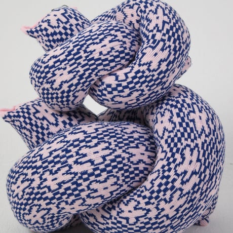"Zebra Knits" AMBER - Baby Pink & Electric Blue - (BIG)