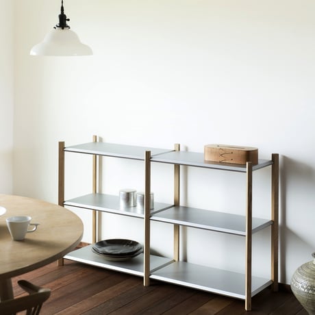 “Fulcrum" Baguette shelf - 3shelves - silver 「3段×1列」