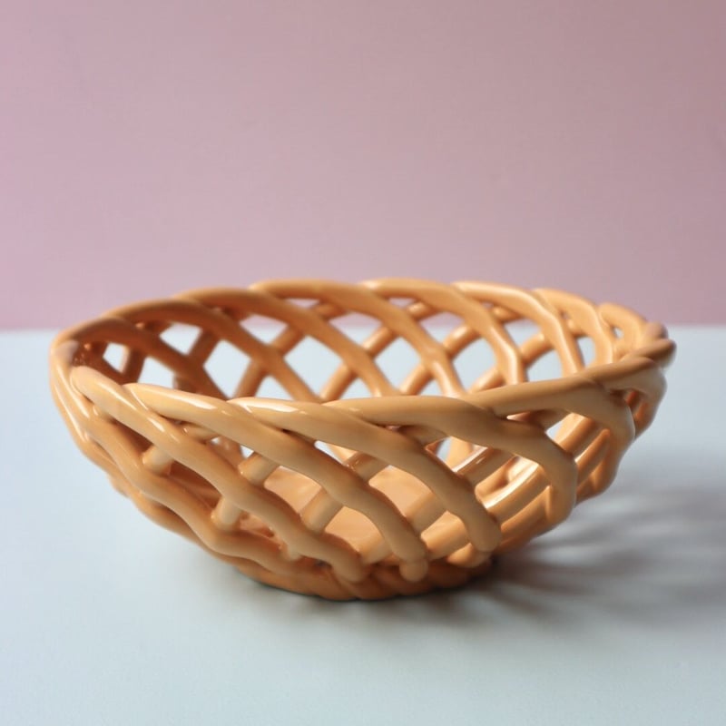 小物入れ OCTAEVO Sicilia Ceramic Basket Octaevo 'Sicilia' Ceramic Basket - Large Light Mint – Jane