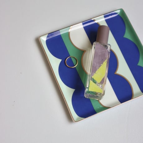 "OCTAEVO" Ceramic Tray - Riviera Wave blue  -