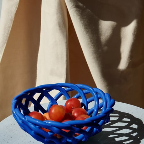 "OCTAEVO" Sicilia Ceramic Basket Large - dark blue -
