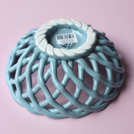 "OCTAEVO" Sicilia Ceramic Basket Small - light blue -