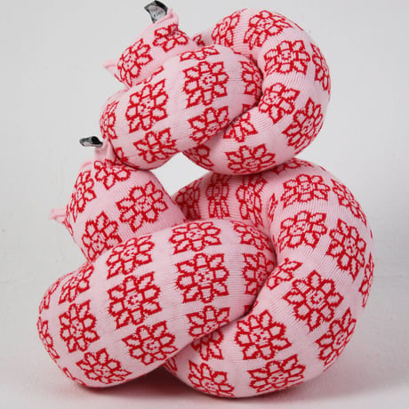 "Zebra Knits" MAISIE DAISY - Baby Pink & Cherry - (SMALL)