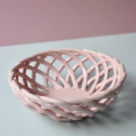 "OCTAEVO" Sicilia Ceramic Basket Small - pink -