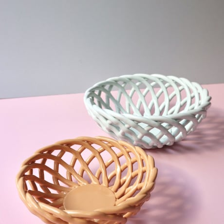 "OCTAEVO" Sicilia Ceramic Basket Large - light mint -
