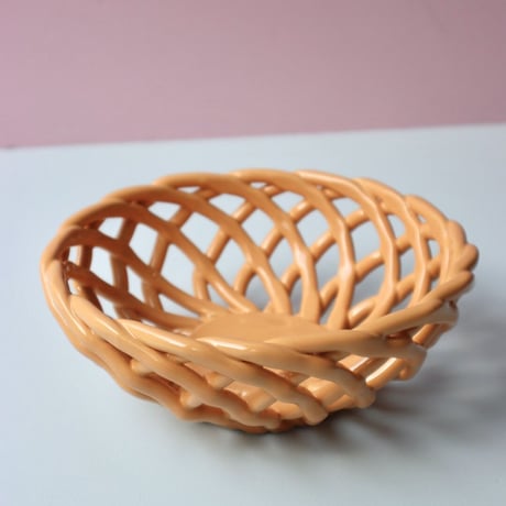 "OCTAEVO" Sicilia Ceramic Basket Small - tangerine -