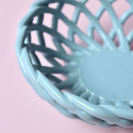 "OCTAEVO" Sicilia Ceramic Basket Small - light blue -
