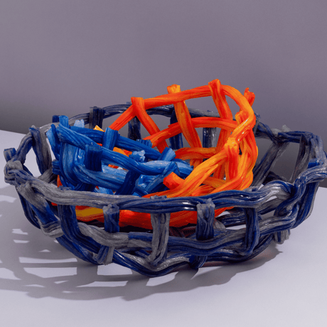 " Take 5 Rubber " Rope Basket L - Violet+Gray