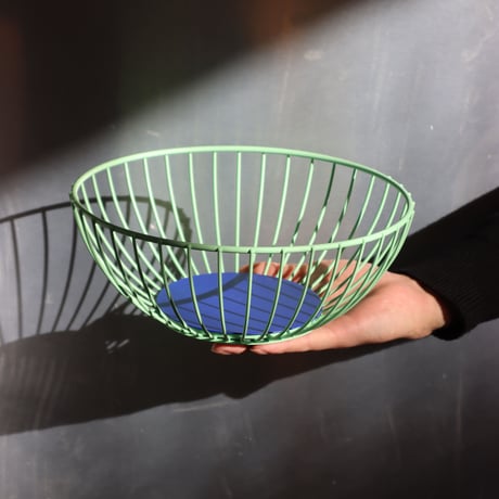 "OCTAEVO" Iris Wire Basket Large - mint/blue -