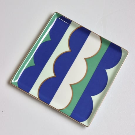 "OCTAEVO" Ceramic Tray - Riviera Wave blue  -