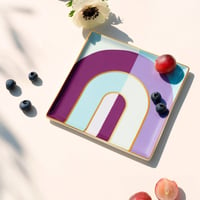 "OCTAEVO" Ceramic Tray - Riviera Arch purple  -