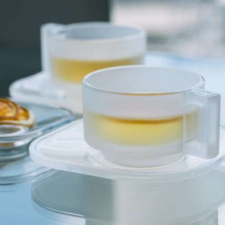 “ ARNO GLASS " cup ＆ saucer - frost