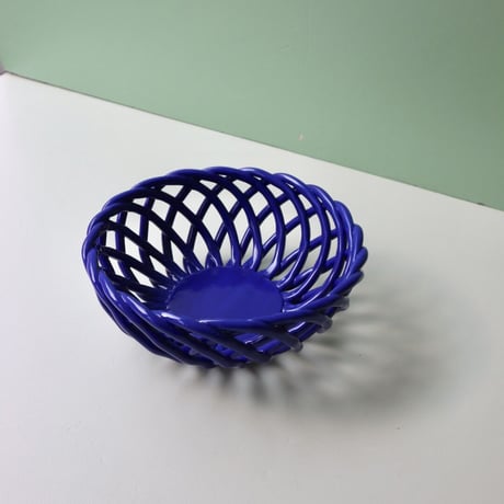 "OCTAEVO" Sicilia Ceramic Basket Large - dark blue -