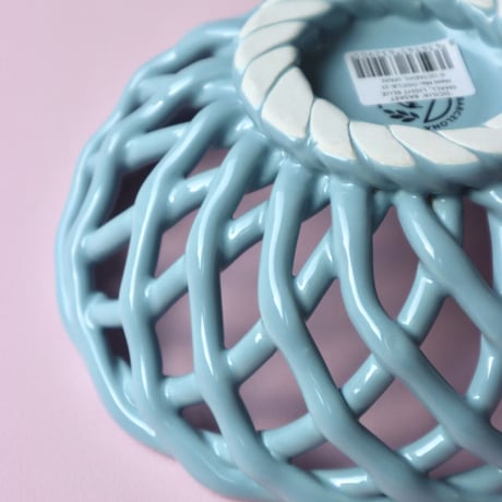 "OCTAEVO" Sicilia Ceramic Basket Small - light blue -