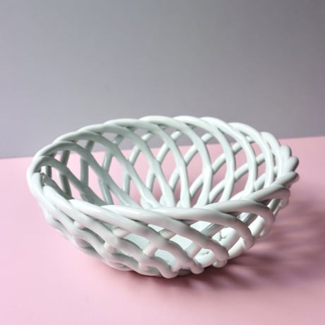 "OCTAEVO" Sicilia Ceramic Basket Large - light mint -