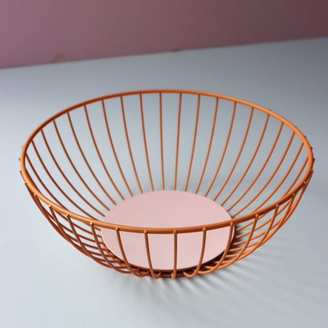 "OCTAEVO" Iris Wire Basket Large - orange/pink -