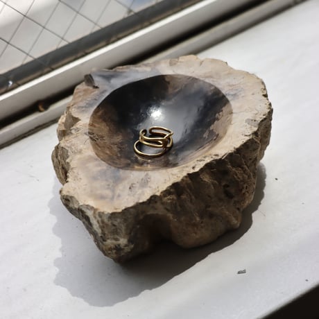 " OAK ” Petrified Wood Accessory Tray - S #408