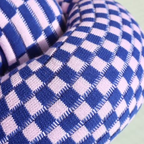 "Zebra Knits" CHECK KNOT - Baby Pink & Electric Blue - (BIG)