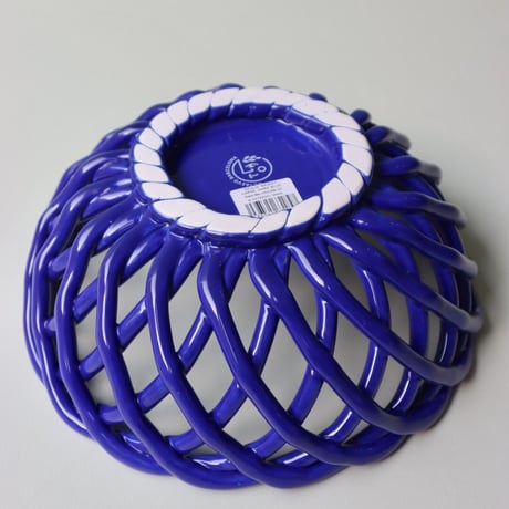 "OCTAEVO" Sicilia Ceramic Basket Large - dark blue -