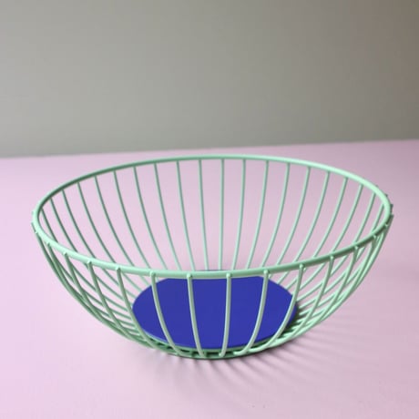 "OCTAEVO" Iris Wire Basket Large - mint/blue -
