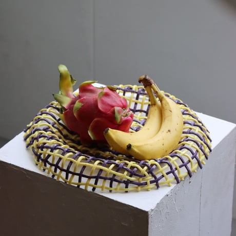 " Take 5 Rubber " Single Basket L - Yellow+Purple