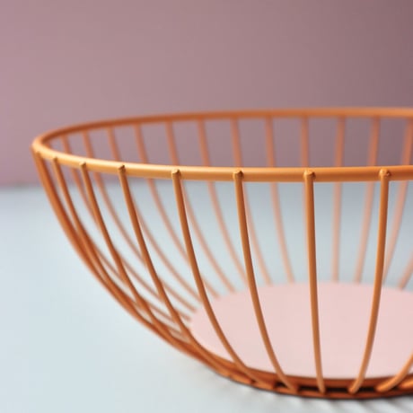 "OCTAEVO" Iris Wire Basket Large - orange/pink -