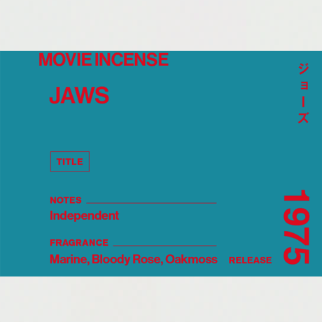" AGNI TOKYO " Incense - JAWS  / ジョーズ