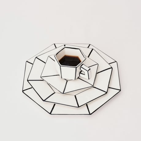 " SERAX " Carte Blanche - Cappuccino cup with saucer white - black