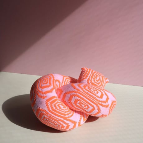 "Zebra Knits"  SPIRAL KNOT - Baby Pink & Tango - (SMALL)