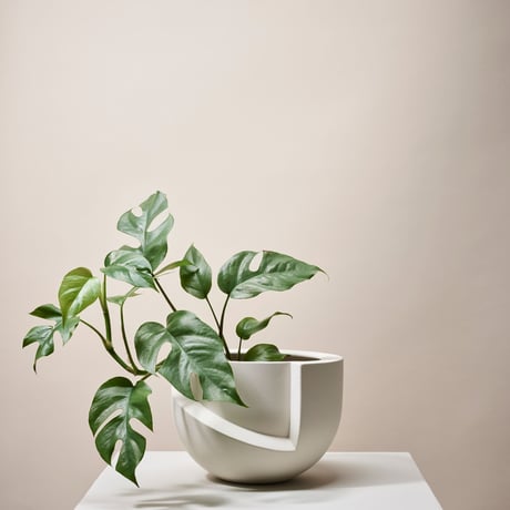 "Light&Ladder" VAYU ceramic tabletop planter - snow -