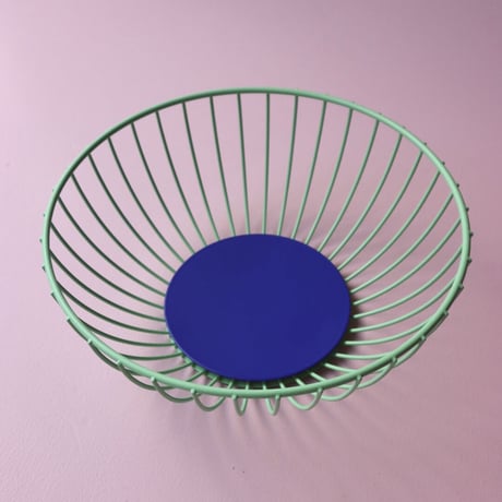 "OCTAEVO" Iris Wire Basket Large - mint/blue -