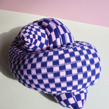 "Zebra Knits" CHECK KNOT - Baby Pink & Electric Blue - (BIG)