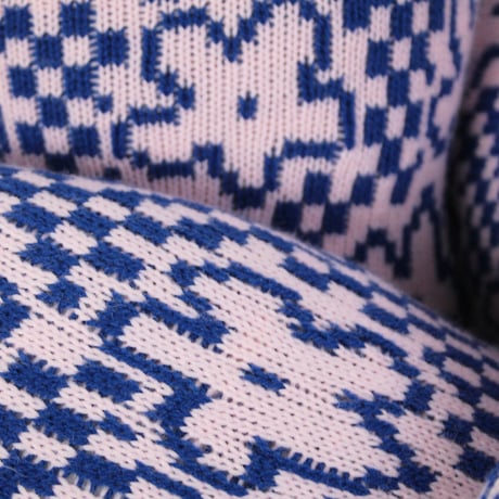 "Zebra Knits" AMBER - Baby Pink & Electric Blue - (BIG)