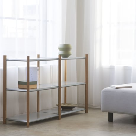 “Fulcrum" Baguette shelf - 6shelves - gray 「3段×2列」