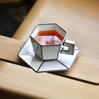 " SERAX " Carte Blanche - Cappuccino cup with saucer white - black