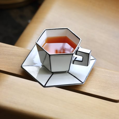 " SERAX " Carte Blanche - Cappuccino cup with saucer white - black
