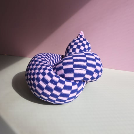 "Zebra Knits" CHECK KNOT - Baby Pink & Electric Blue - (BIG)