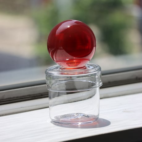 RUKA Glass　ORB CANISTER　red CATEGORY RUKA Glass | Esme Tena Shop