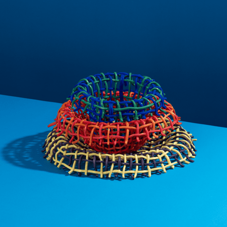 " Take 5 Rubber " Single Basket L - Yellow+Purple