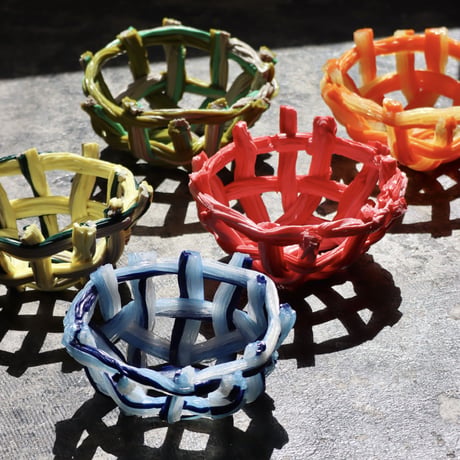 " Take 5 Rubber " Rope Basket S - matcha green&light green