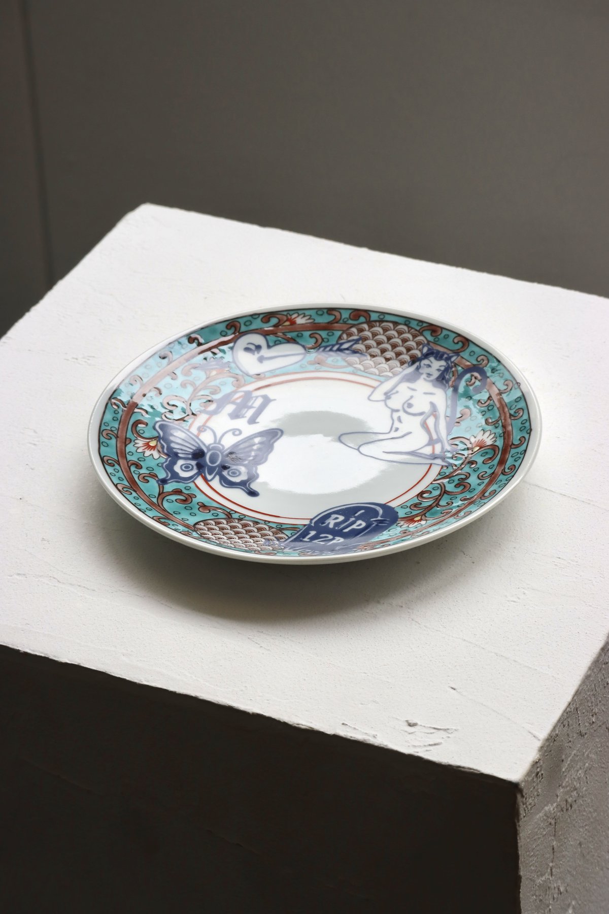 陶器製タトゥー風上半身像 2体セット MIZUKI