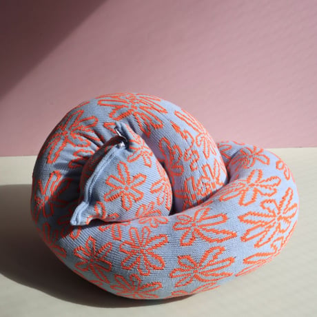 "Zebra Knits" LILY - Sky Blue & Tango - (BIG)