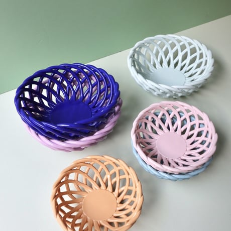 "OCTAEVO" Sicilia Ceramic Basket Large - dark blue -