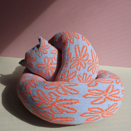 "Zebra Knits" LILY - Sky Blue & Tango - (BIG)
