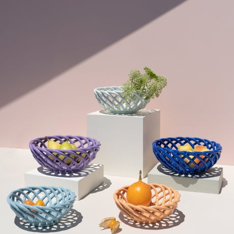 "OCTAEVO" Sicilia Ceramic Basket Large - light mint -