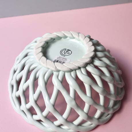 "OCTAEVO" Sicilia Ceramic Basket Large - light mint -