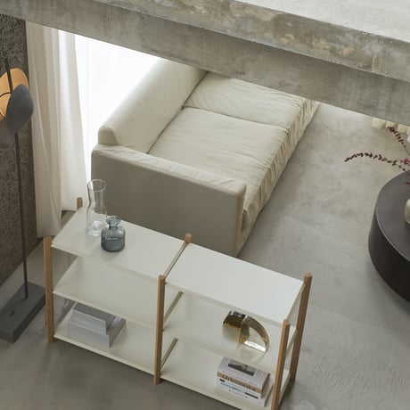 “Fulcrum" Baguette shelf - 6shelves - white 「3段×2列」