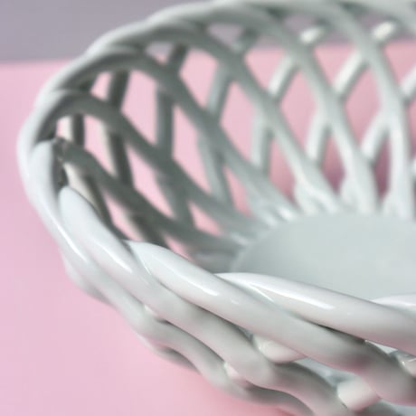 "OCTAEVO" Sicilia Ceramic Basket Large - light mint -